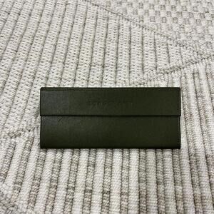 Longchamp Semi-Hard Shell Folding Eyeglasses Case Olive Green w Cleaning Cloth